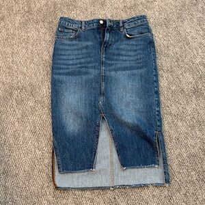 Zara Dark Blue Denim Pencil Skirt